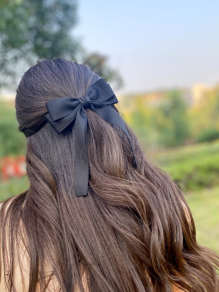 Tie Bar Clip - Korea Elegant Long Ribbon Bow Hairpins