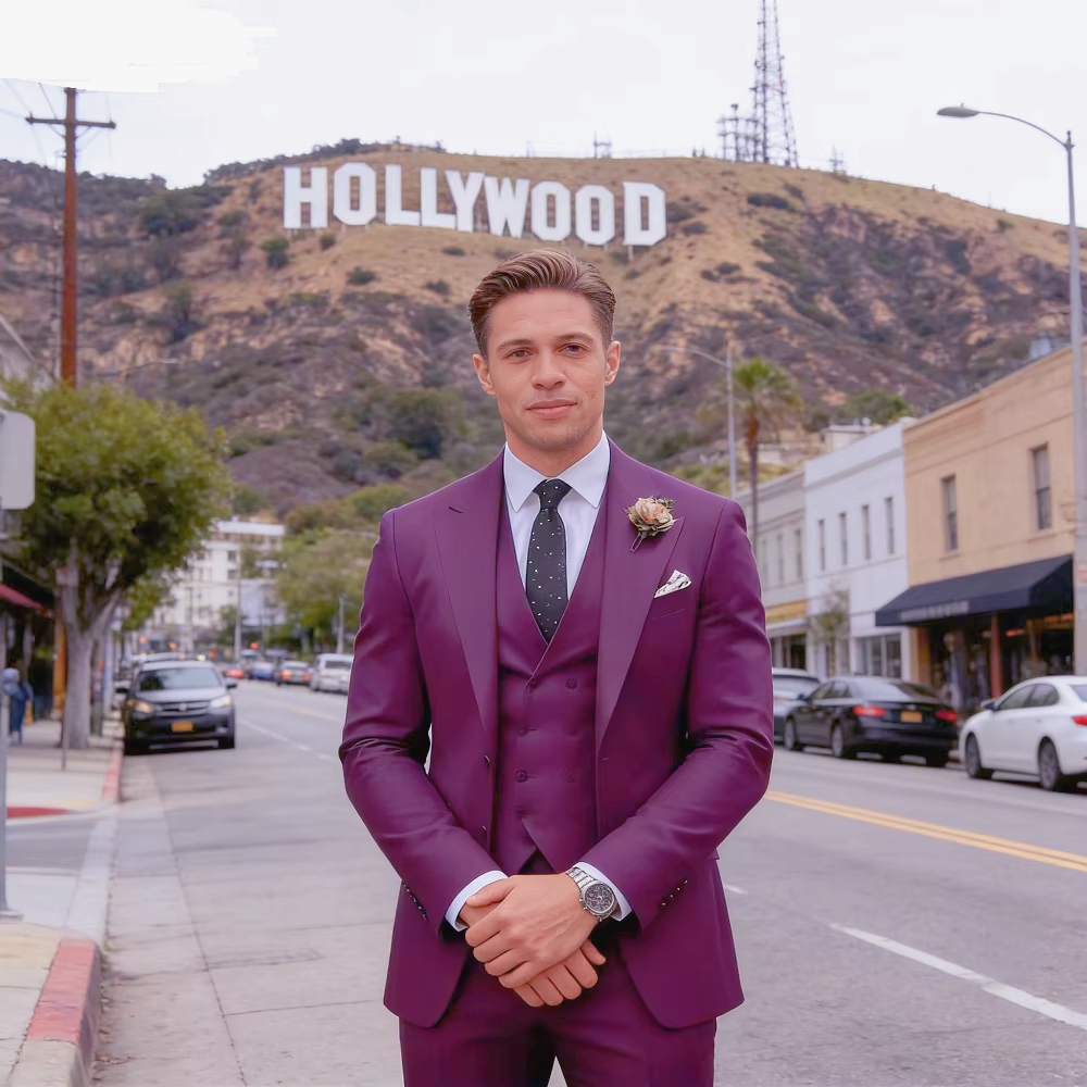 Men Formal Wear Outfits - 3 Pieces Solid Color Men Suits