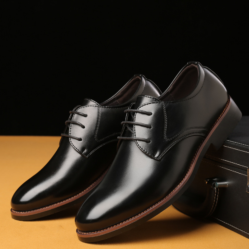Korean Men Formal Wear - Mens Business Formal Casual Leather Shoes