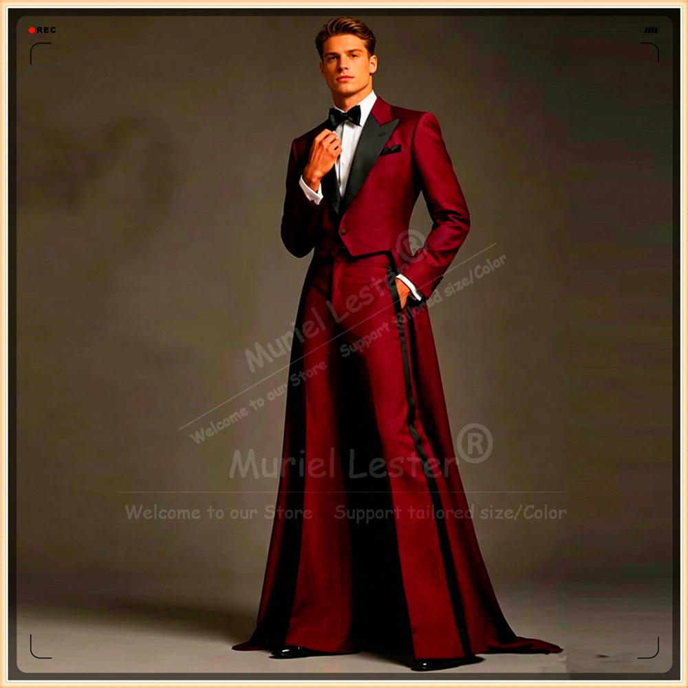 Men Formal Wear Outfits - Unique Design Suit Men Long Black