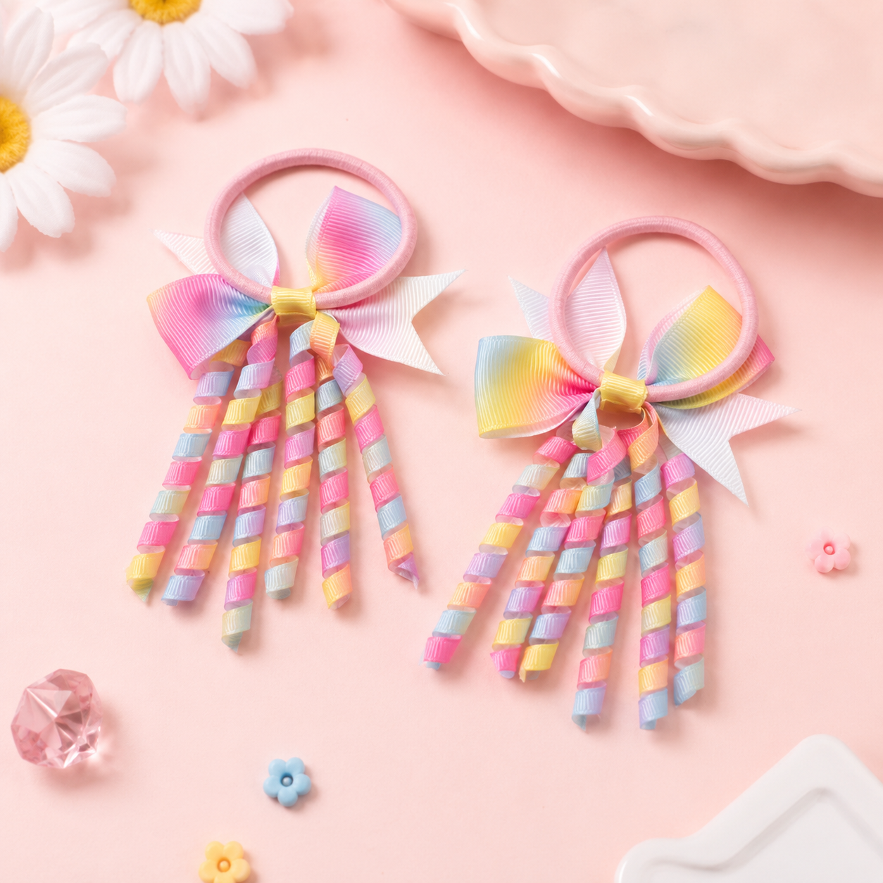2Pcs Colorful Gradient Grosgra - Tie Bar Clip incelemesi ve fiyatı