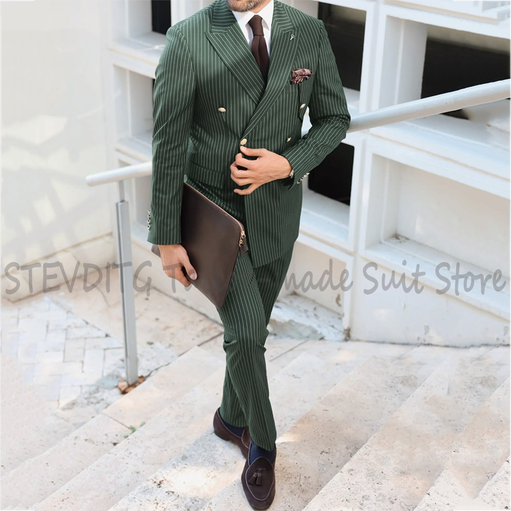 Classic Pinstriped Men's Suit  - Men Formal Wear Outfits incelemesi ve fiyatı