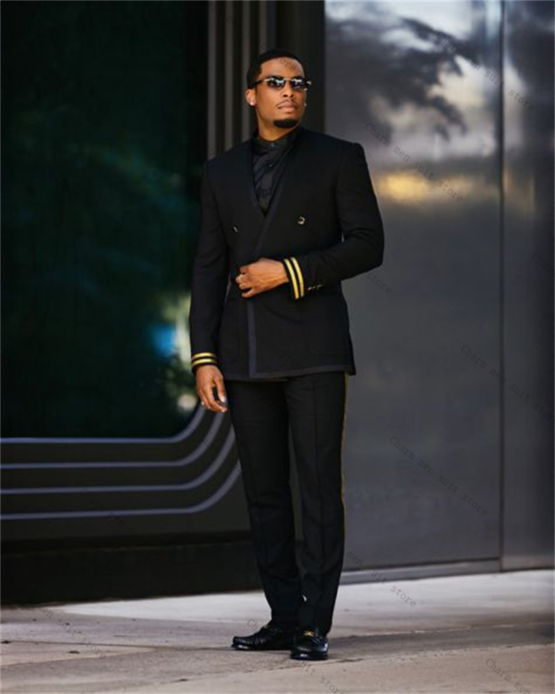 Black Men Suit Set 2 Piece Bla - Formal Wear For Men Yellow incelemesi ve fiyatı