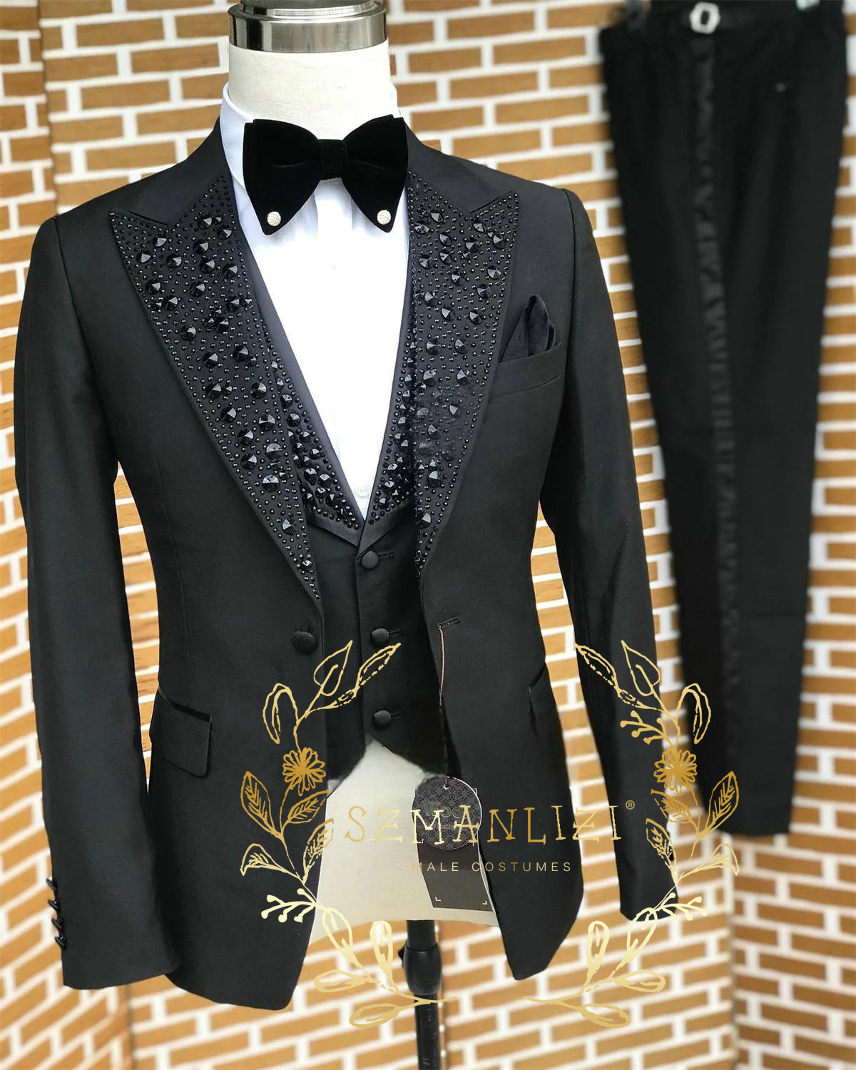 Black Men Suits Luxury Stone C - Men Formal Wear With Blazer incelemesi ve fiyatı