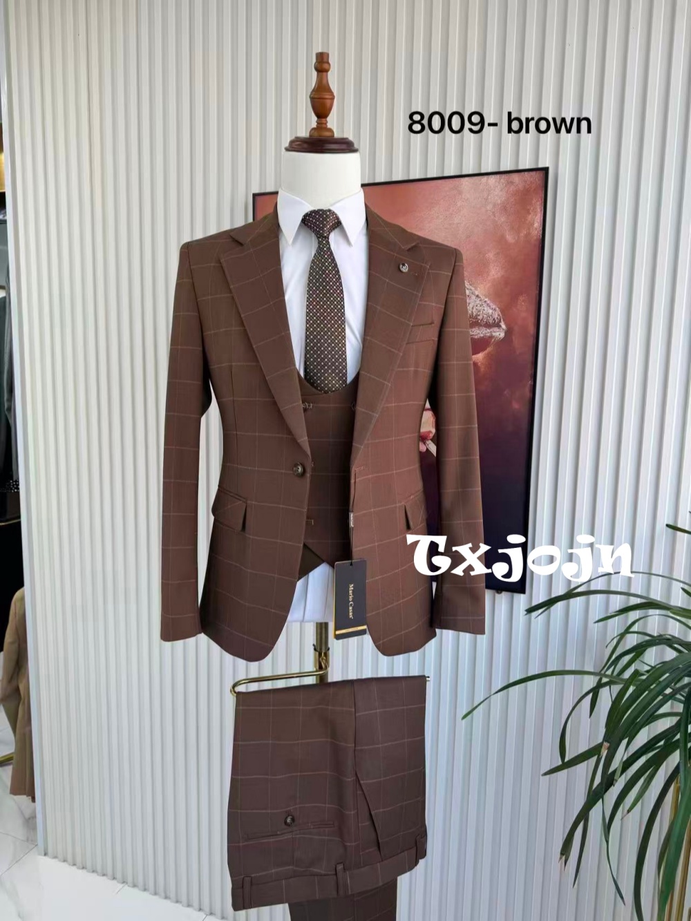 Men's Plaid Tuxedo 3 Pieces Ja - Men'S Formal Wear For Office incelemesi ve fiyatı
