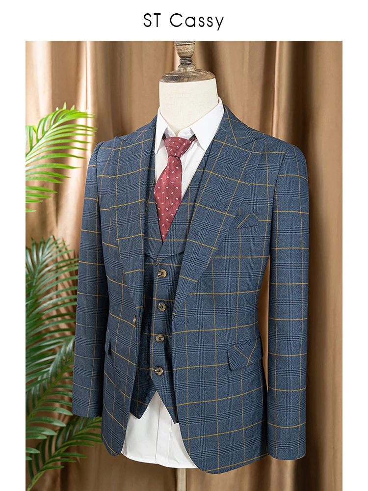 High Quality 3 Piece Checkered - Men Formal Wear Outfits incelemesi ve fiyatı