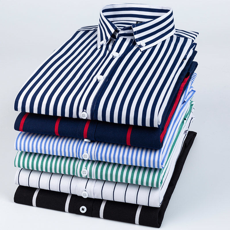 Mens Dress Shirts Striped Long - Korean Men Formal Wear incelemesi ve fiyatı