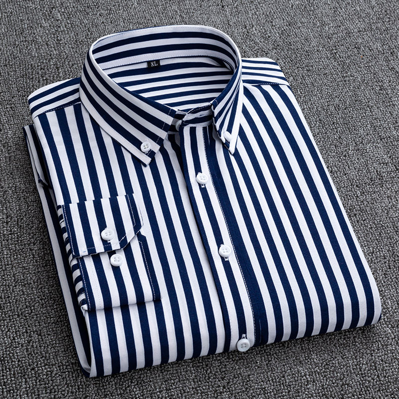 Mens Dress Shirts Striped Long - Korean Men Formal Wear incelemesi ve fiyatı