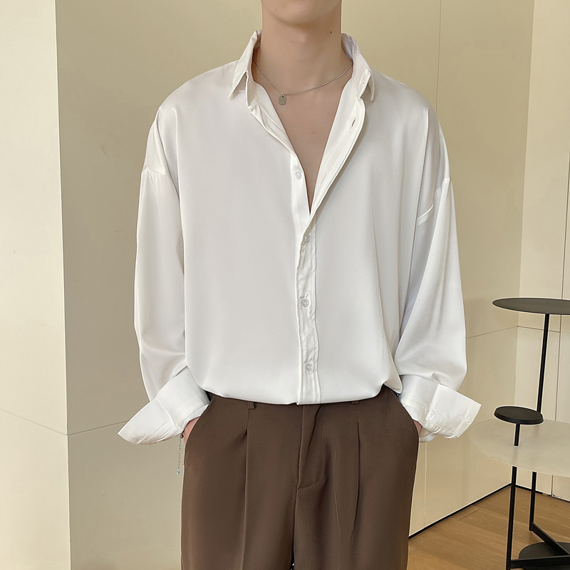 White Long Sleeved Shirt Men O - Korean Men Formal Wear incelemesi ve fiyatı
