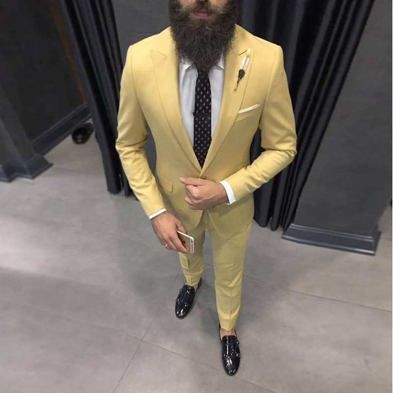 2025 Latest Yellow Men Suits f - Formal Wear For Men Yellow incelemesi ve fiyatı