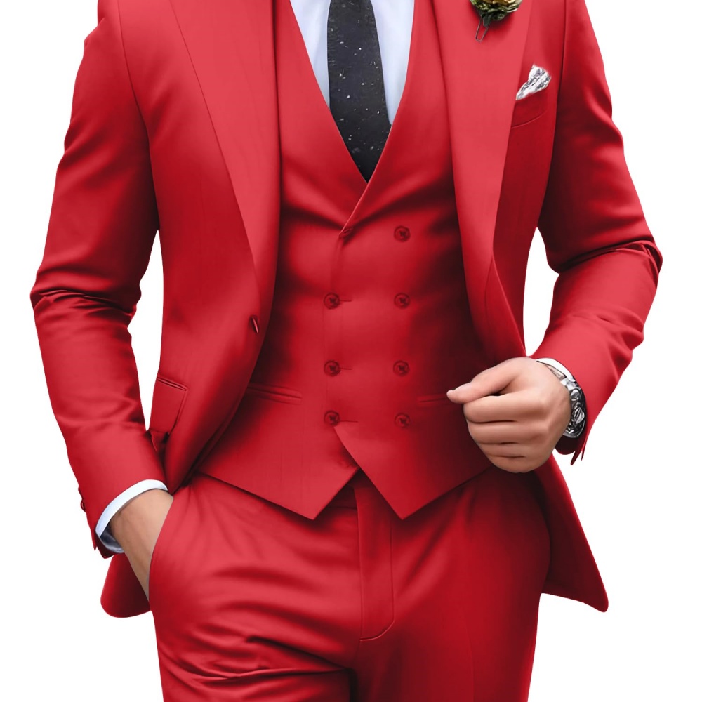 3 Pieces Solid Color Men Suits - Men Formal Wear Outfits incelemesi ve fiyatı