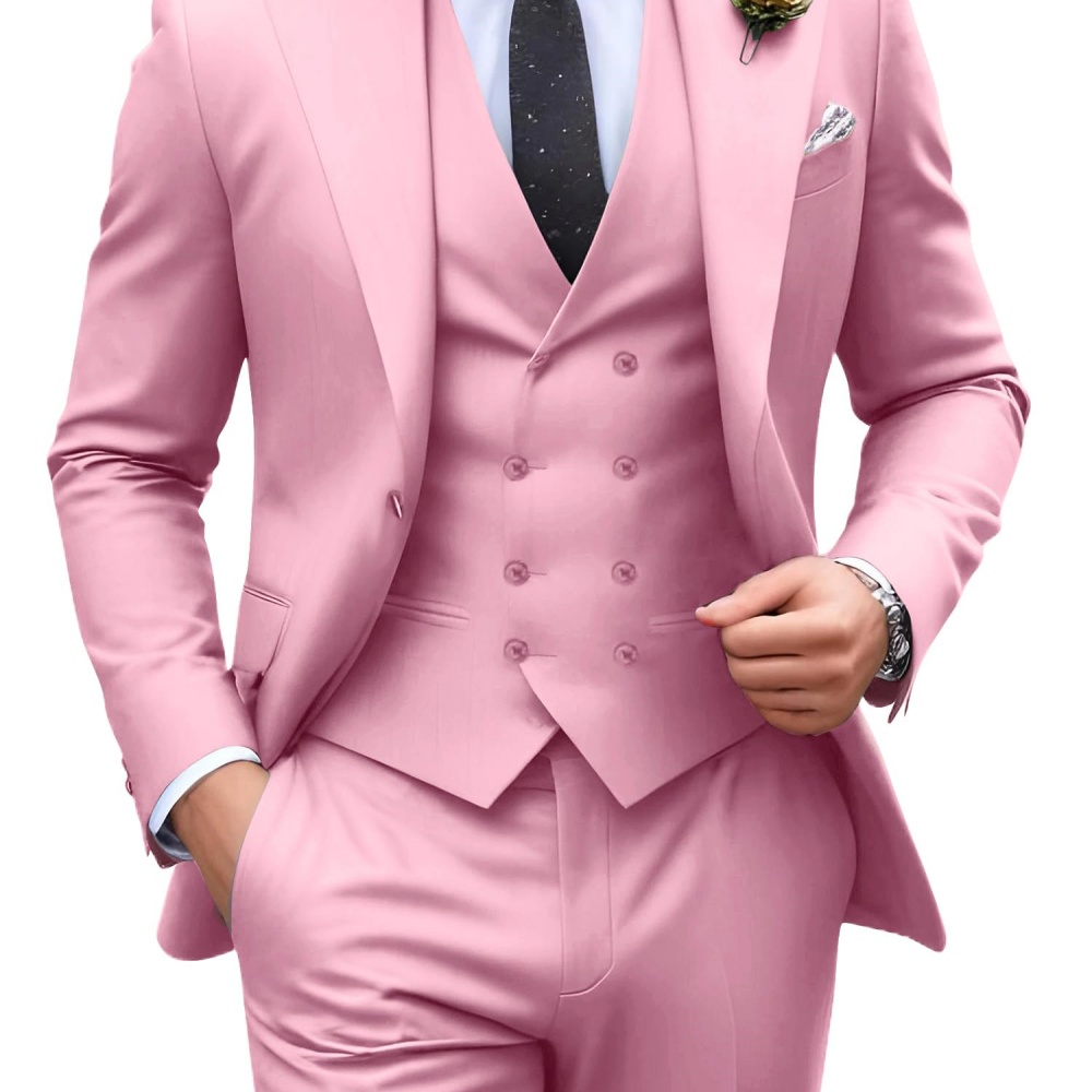 3 Pieces Solid Color Men Suits - Men Formal Wear Outfits incelemesi ve fiyatı