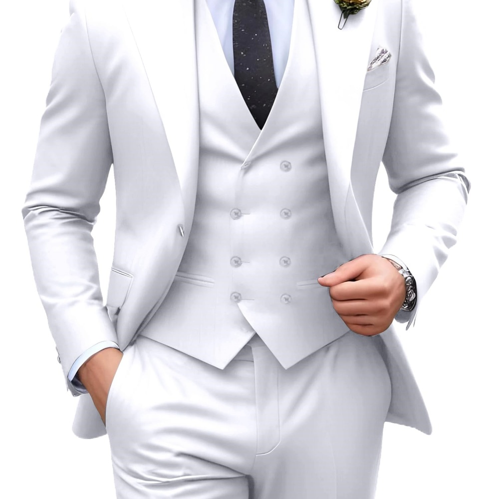 3 Pieces Solid Color Men Suits - Men Formal Wear Outfits incelemesi ve fiyatı