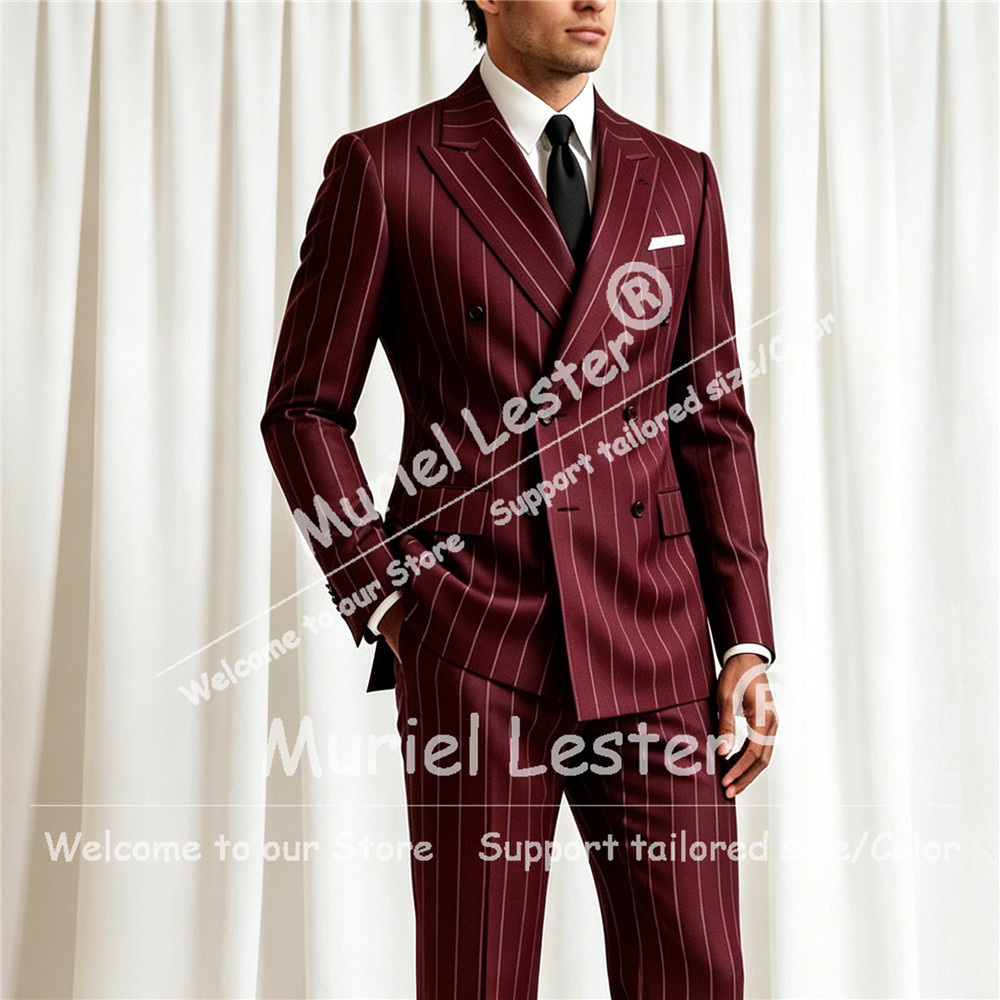 Elegant Stripes Suit Men 2 Pie - Men Formal Wear With Blazer incelemesi ve fiyatı