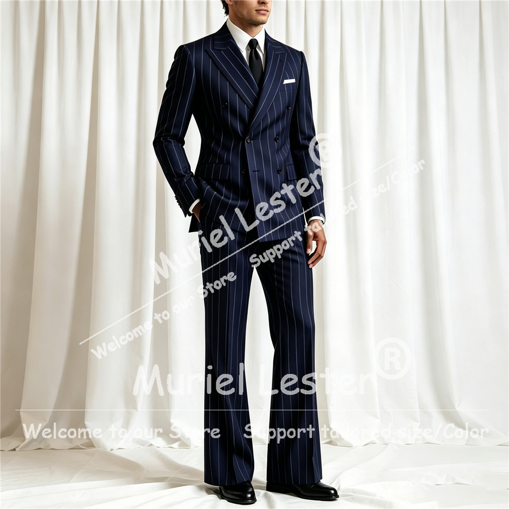 Elegant Stripes Suit Men 2 Pie - Men Formal Wear With Blazer incelemesi ve fiyatı