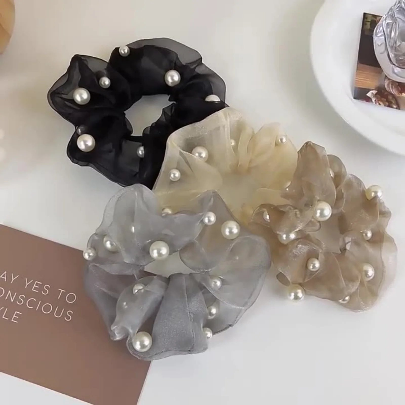 1PC Elegant Organza Scrunchies - Tie Bar Clip incelemesi ve fiyatı