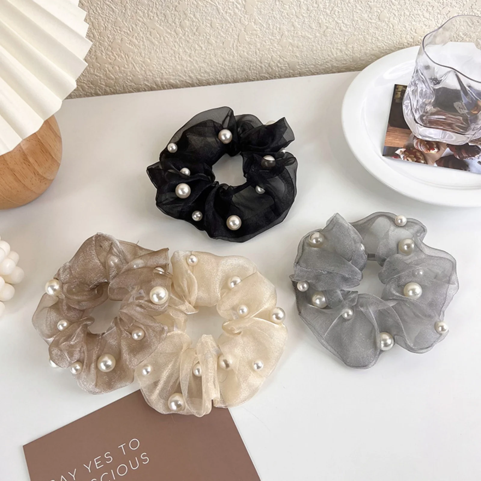 1PC Elegant Organza Scrunchies - Tie Bar Clip incelemesi ve fiyatı