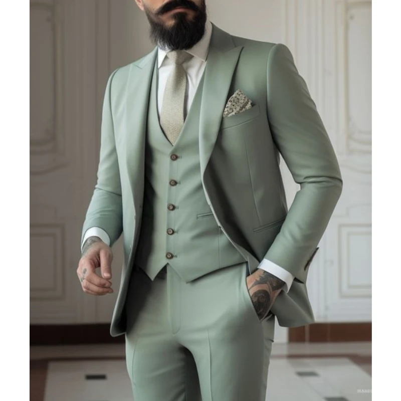 Light green Suits Men Suits 3  - Men Formal Wear With Blazer incelemesi ve fiyatı