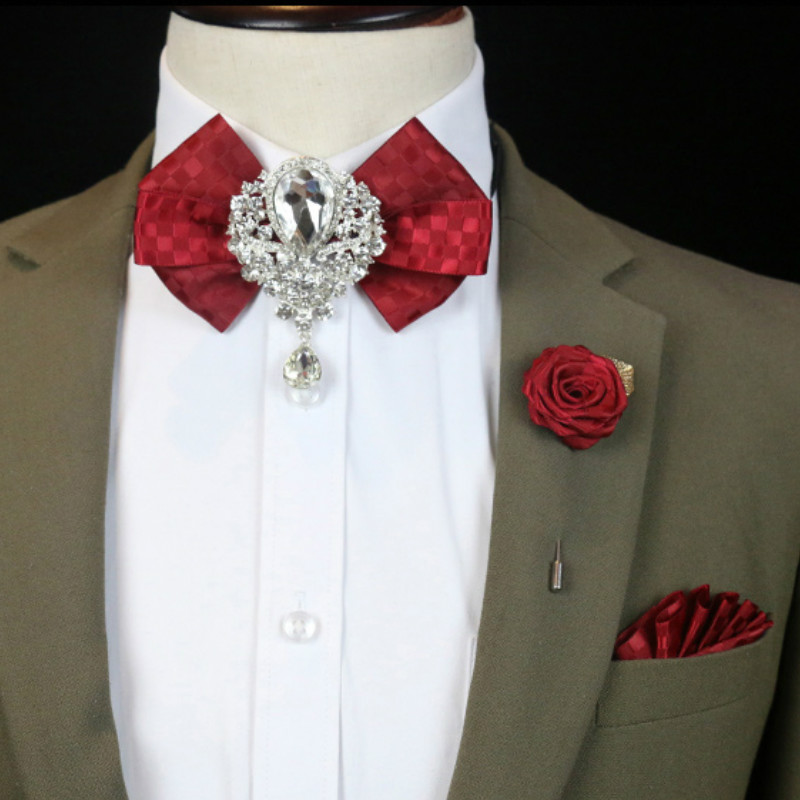 Men's Wedding Rhinestone Bow T - Korean Men Formal Wear incelemesi ve fiyatı