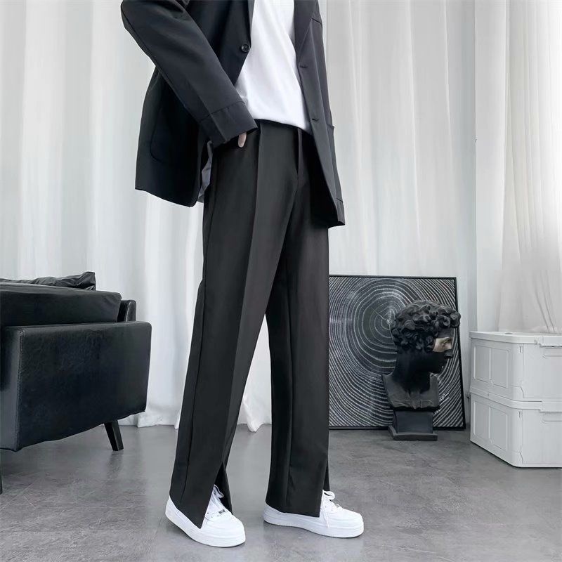 Spring/Summer Black Suit Pants - Korean Men Formal Wear incelemesi ve fiyatı