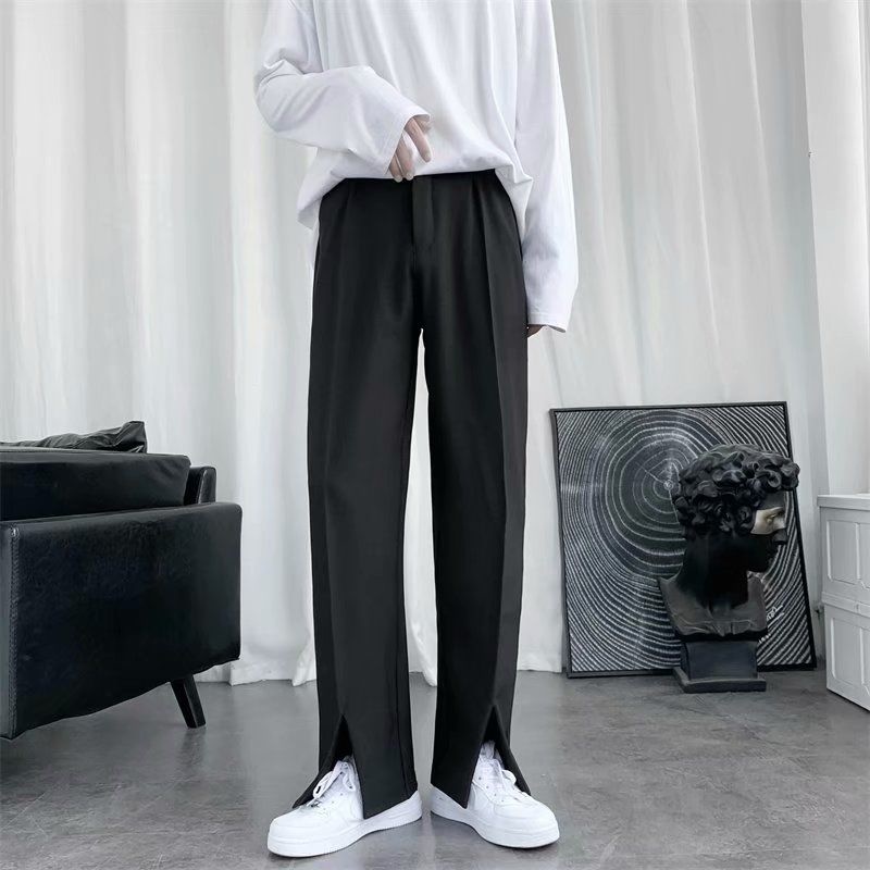 Spring/Summer Black Suit Pants - Korean Men Formal Wear incelemesi ve fiyatı