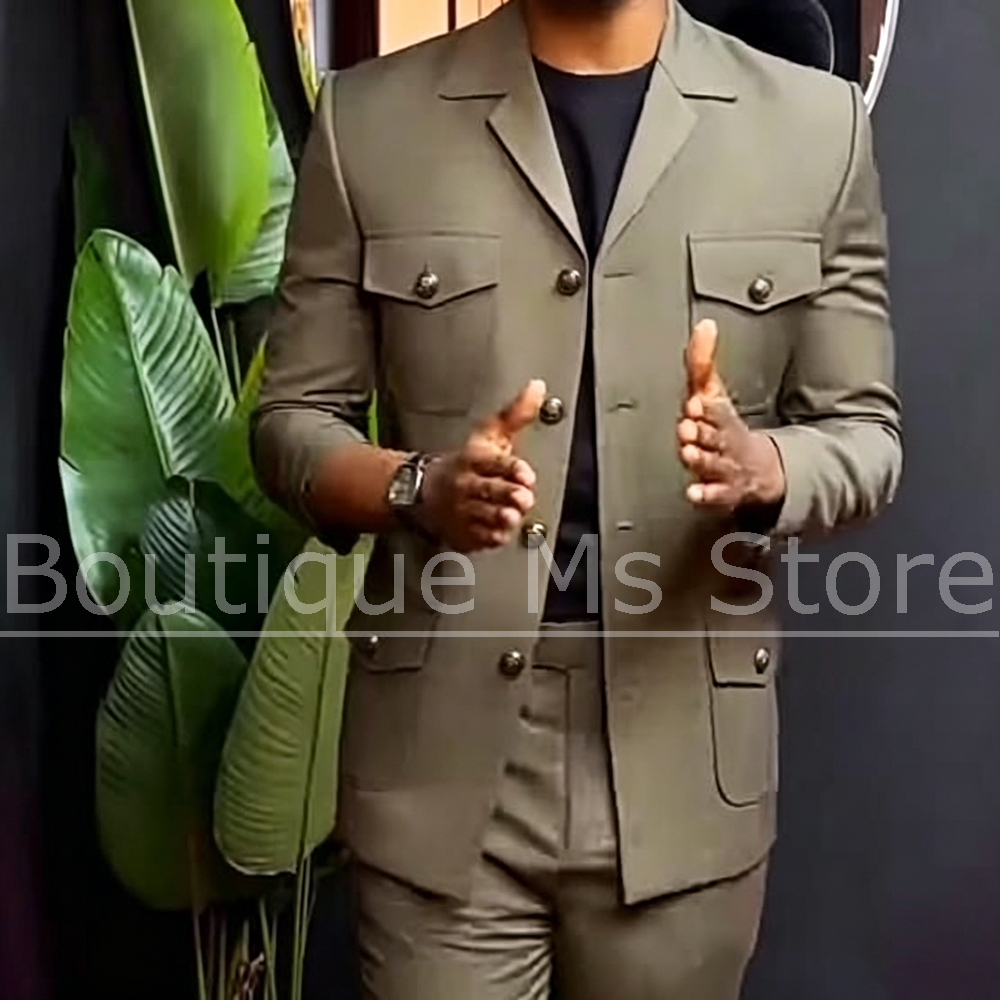 Men Safari Suit Two Piece Set  - Men Formal Wear Outfits incelemesi ve fiyatı