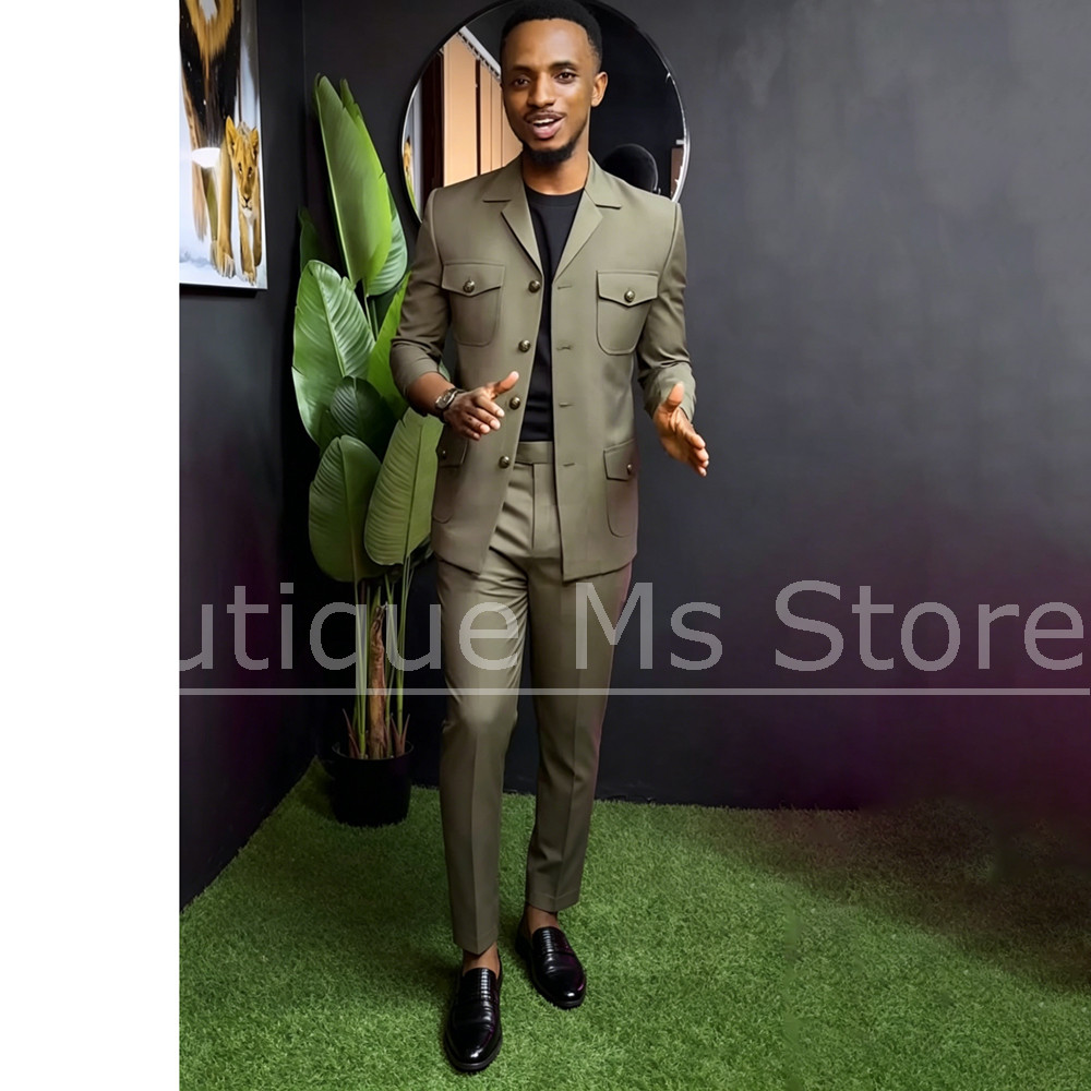 Men Safari Suit Two Piece Set  - Men Formal Wear Outfits incelemesi ve fiyatı
