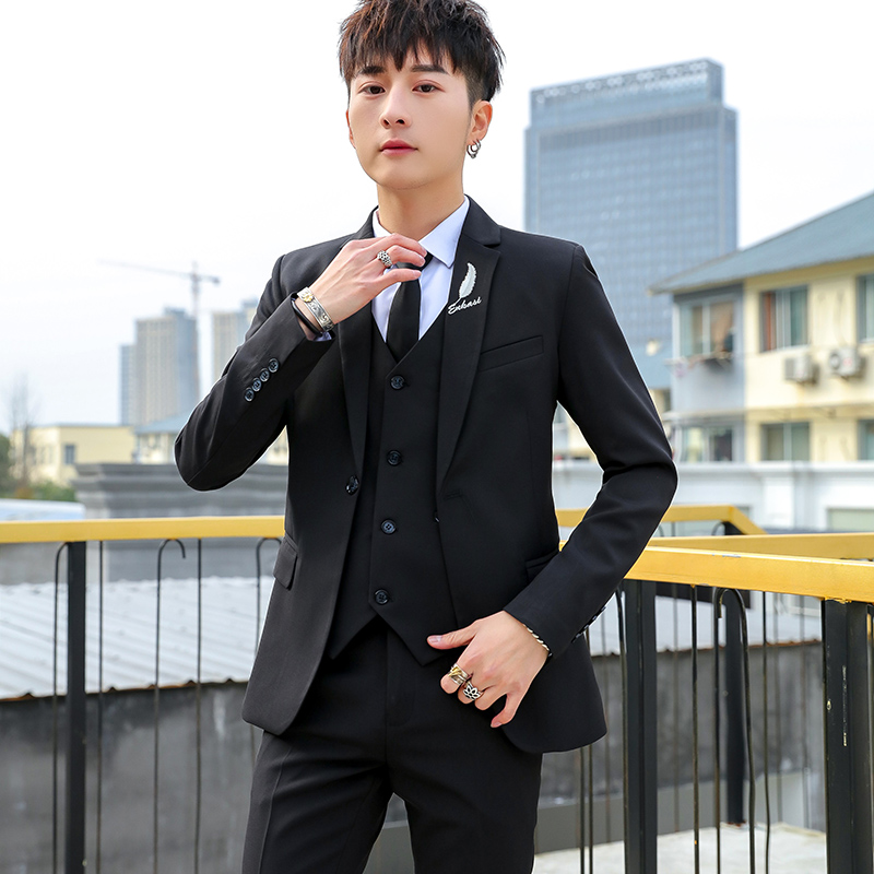 Slim Fit Tee Piece Suit Set fo - Korean Men Formal Wear incelemesi ve fiyatı