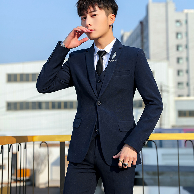 Slim Fit Tee Piece Suit Set fo - Korean Men Formal Wear incelemesi ve fiyatı