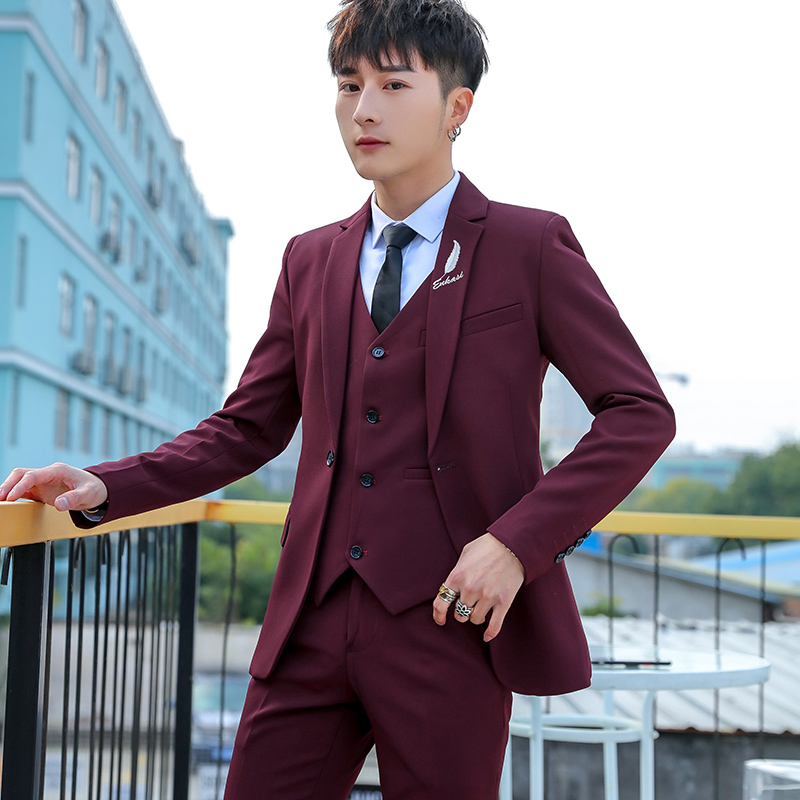 Slim Fit Tee Piece Suit Set fo - Korean Men Formal Wear incelemesi ve fiyatı