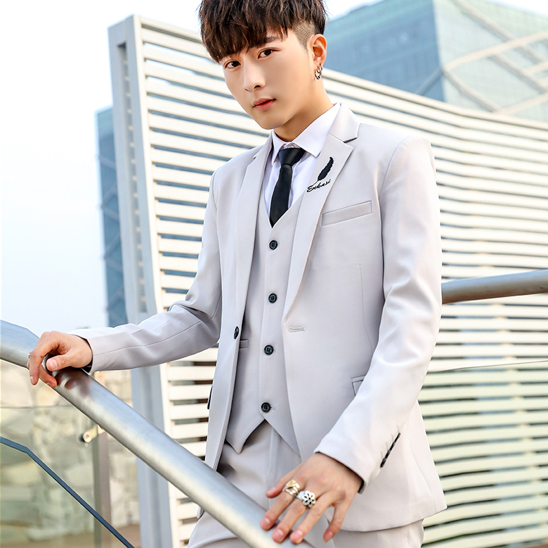 Slim Fit Tee Piece Suit Set fo - Korean Men Formal Wear incelemesi ve fiyatı