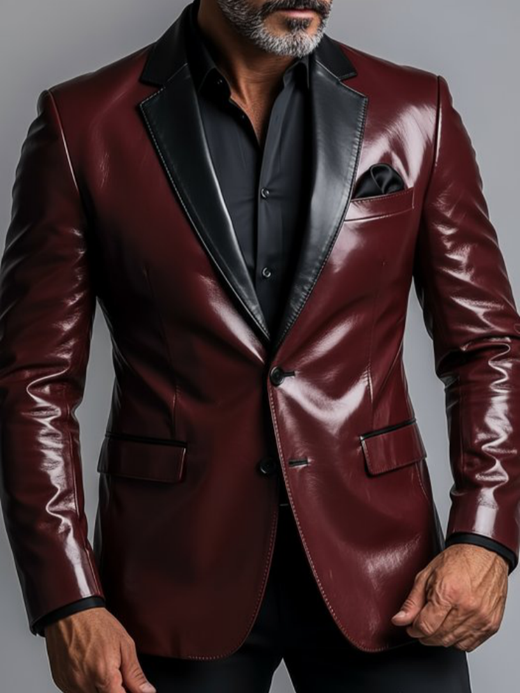Men's PU Leather Blazer Single - Men'S Formal Wear For Office incelemesi ve fiyatı