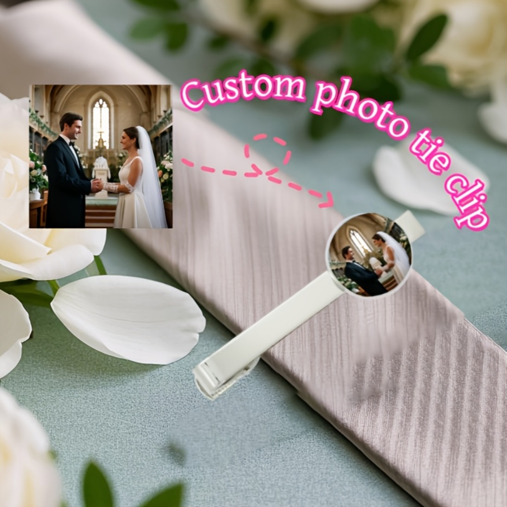 Custom Photo Engraved Text Tie - Tie Bar Clip incelemesi ve fiyatı