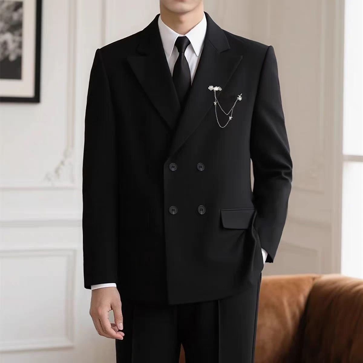 Casual Double-Breasted Wedding - Men'S Formal Wear For Engagement incelemesi ve fiyatı