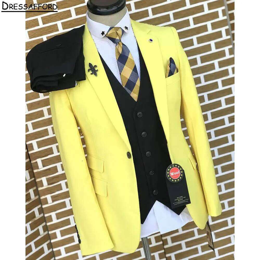 Yellow Elegant Men Business Fo - Formal Wear For Men Yellow incelemesi ve fiyatı